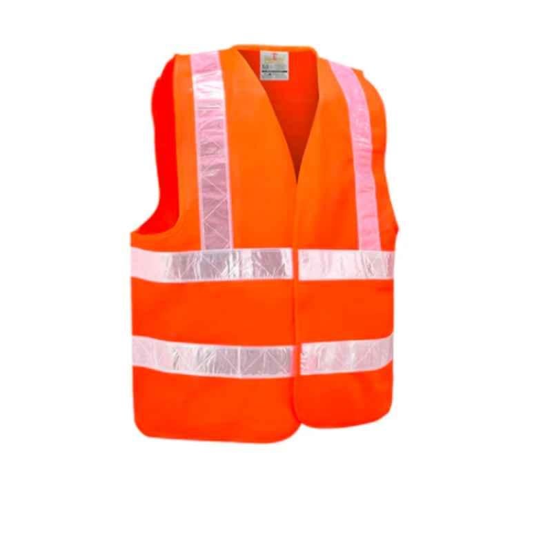 Empiral E108092901 Orange Polyester High Visibility Fabric Type Safety Vest, Size: M