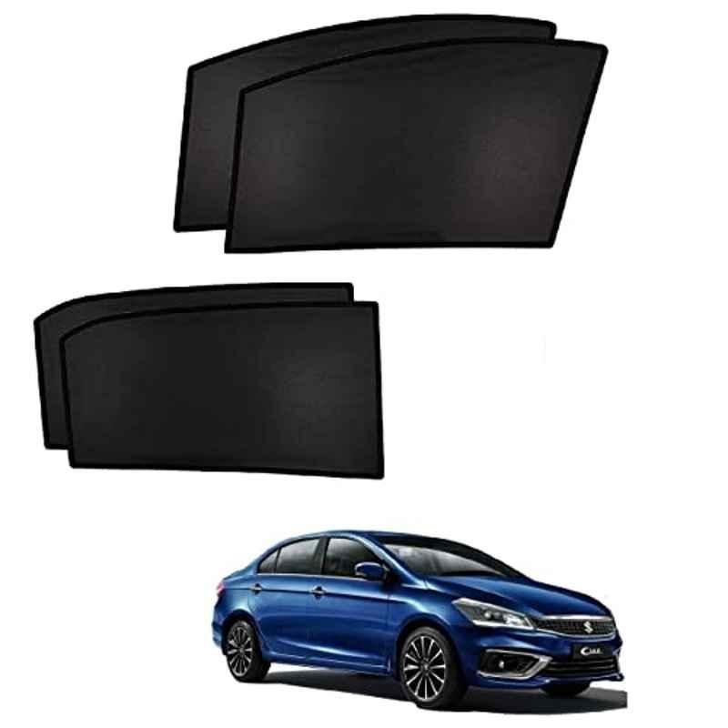 Kozdiko 4 Pcs Custom Fit Non Magnetic Curtains Mesh Car Sun Shade Set for Maruti Suzuki Ciaz Facelift