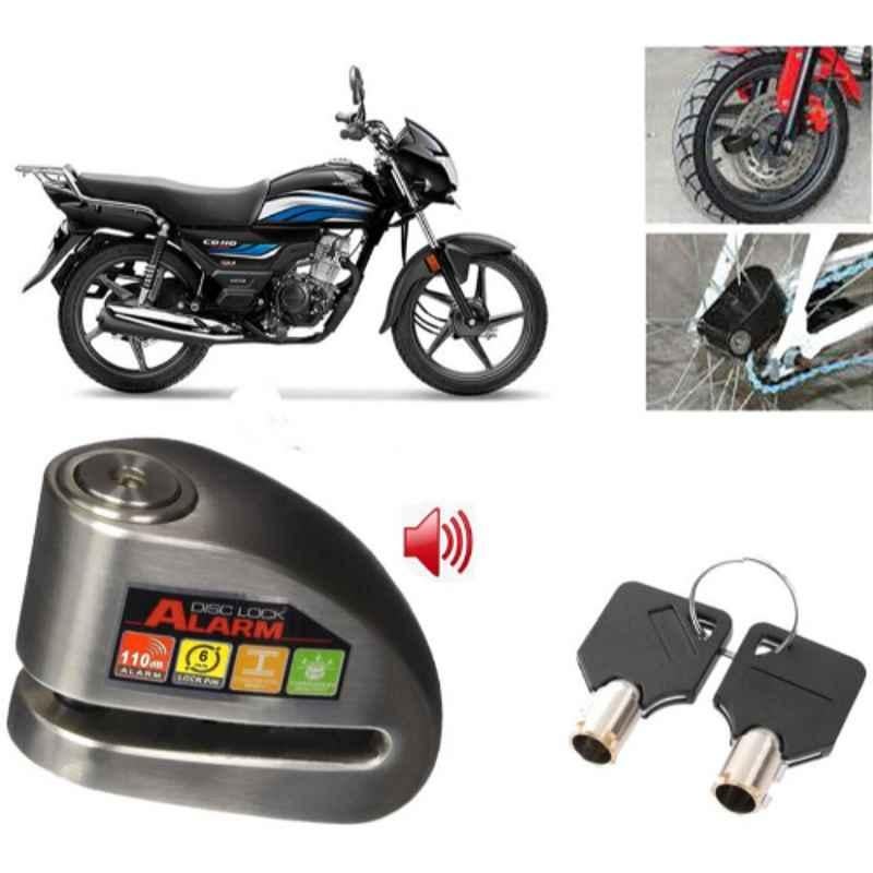 Auto Pearl Steel Black Anti-Theft Alarm Disc Brake Lock for CD 110 Dream, Lock_334
