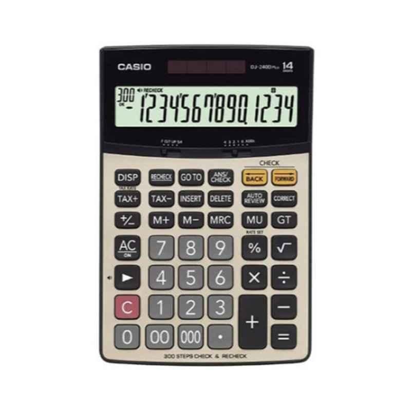 Casio DJ-240 Silver, Grey & Black 12 Digit Desk Electronic Financial Business Calculator