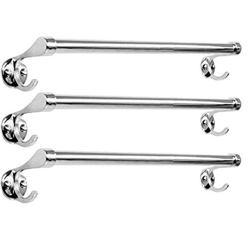 Torofy 24 inch Stainless Steel Silver Wall Mounted Towel Bar (Pack of 3)