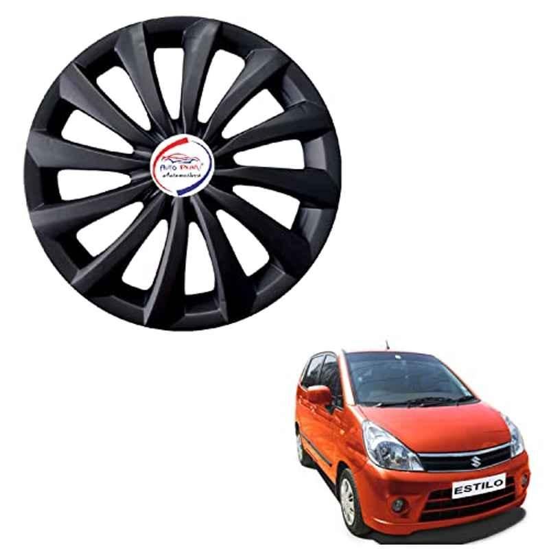 Auto Pearl 4 Pcs 13 inch ABS Black Hubcap Wheel Cover Set with Retention Ring for Maruti Suzuki Zen Estilo Type 2