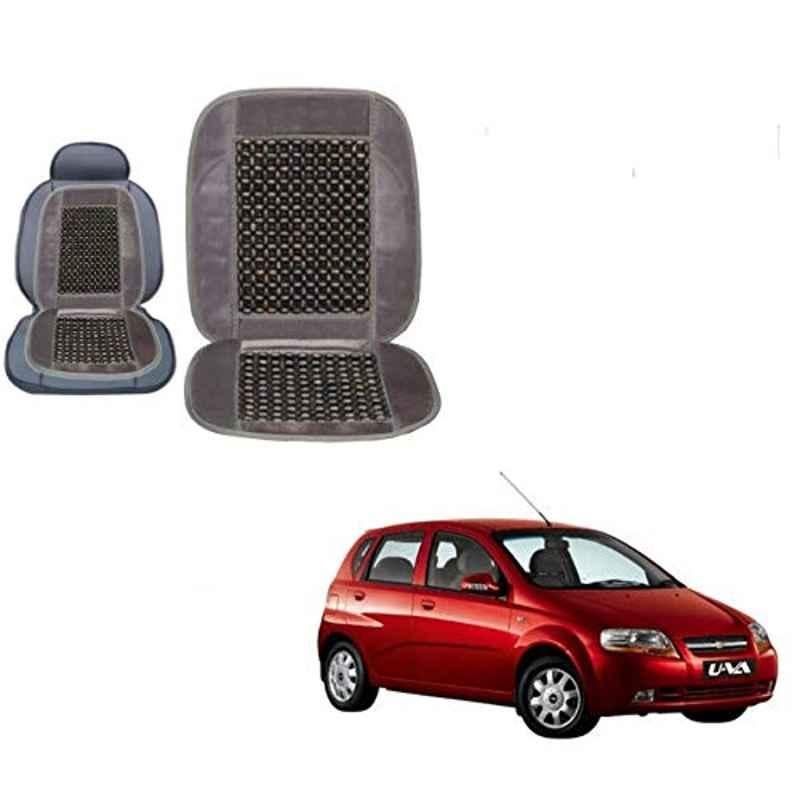 Kozdiko Wooden Bead Seat with Grey Velvet Border for Chevrolet UVA, KOZ-86972