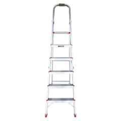 EMAC 6 Step Aluminium Silver Anti Slip Folding ESL Ladder with Platform, ESL-6