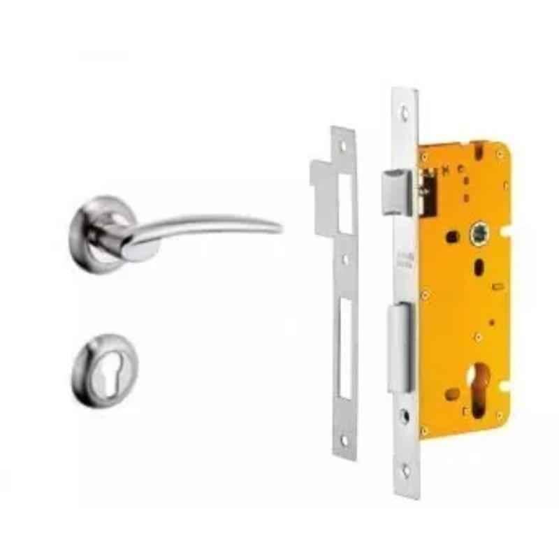 Dorset ML Series Letizia Stainless Steel Silver Chrome Finish Door Handle Lock Set with (Pack of 4)
