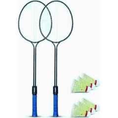 STYRKR Multicolour Double Badminton Racquet Kit with 6 Pcs Shuttlecock Branded Badminton Kit