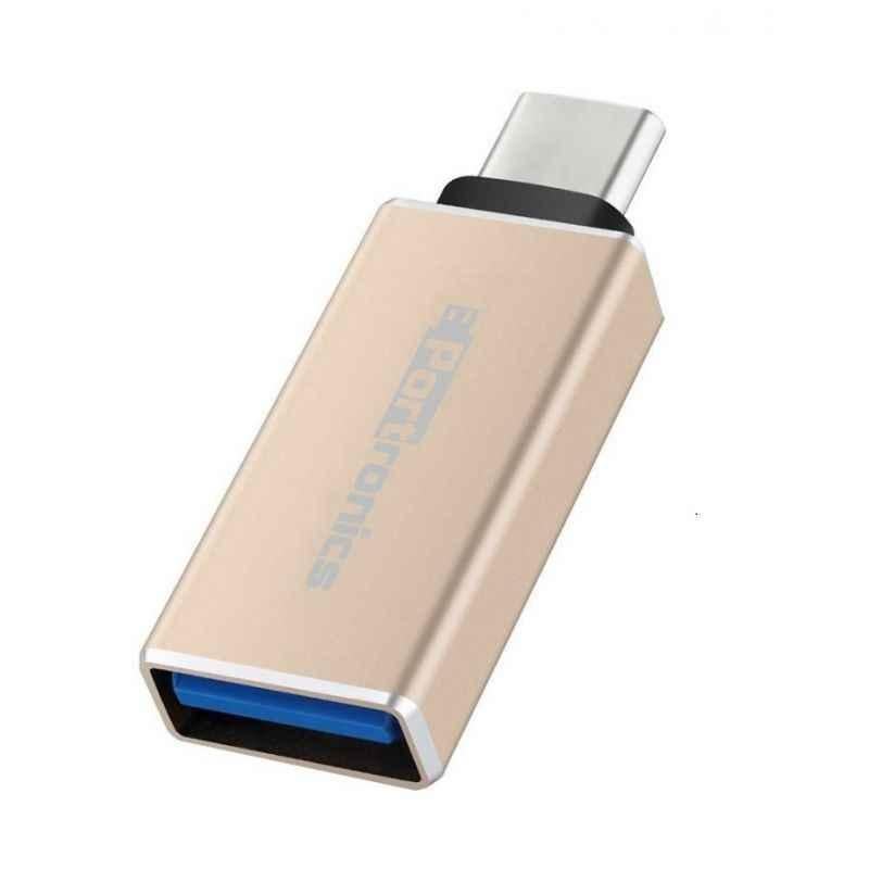 Portronics POR-603 Golden Grab-Y Type-C to USB 3.0 Connector