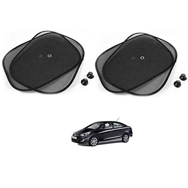 Kozdiko 4 Pcs Black Chipokoo Car Window Sunshade Curtain Set for Hyundai Verna Fluidic, koz_79253