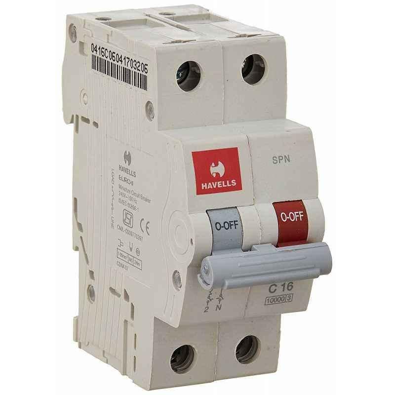 Havells EURO-II 50A C Curve SP MCB, DHMGCSNF050 (Pack of 6)