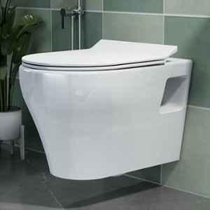 Plantex Retro Ceramic White P Trap Western Commode with Soft Close Seat Cover, APS-988