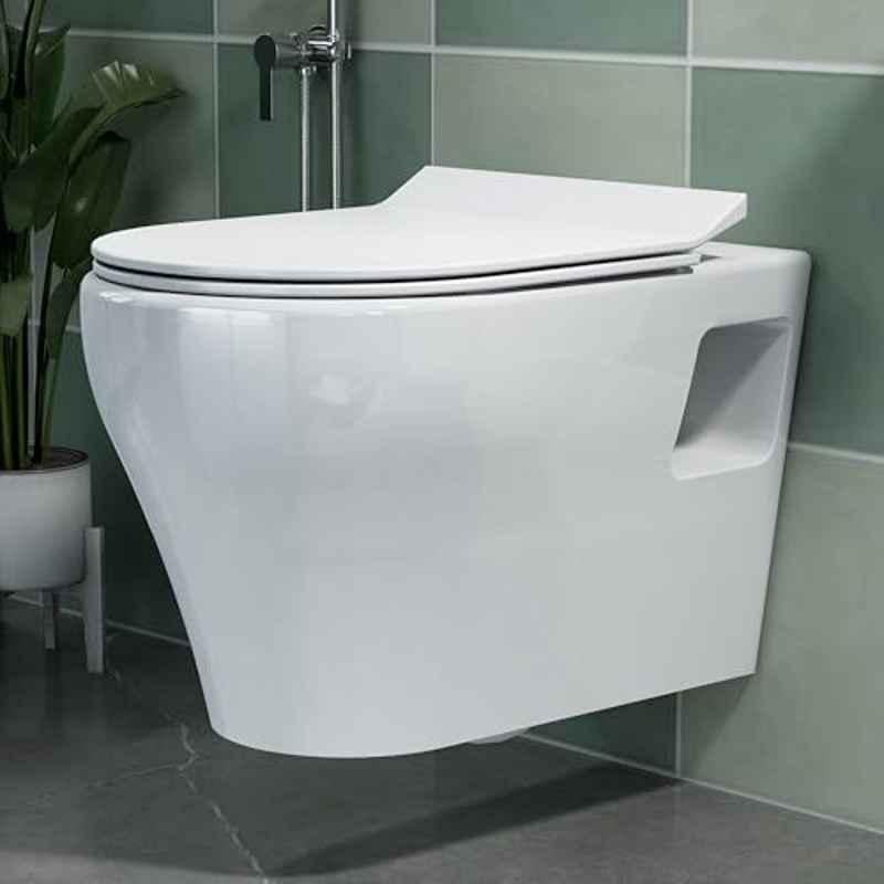 Plantex Retro Ceramic White P Trap Western Commode with Soft Close Seat Cover, APS-988