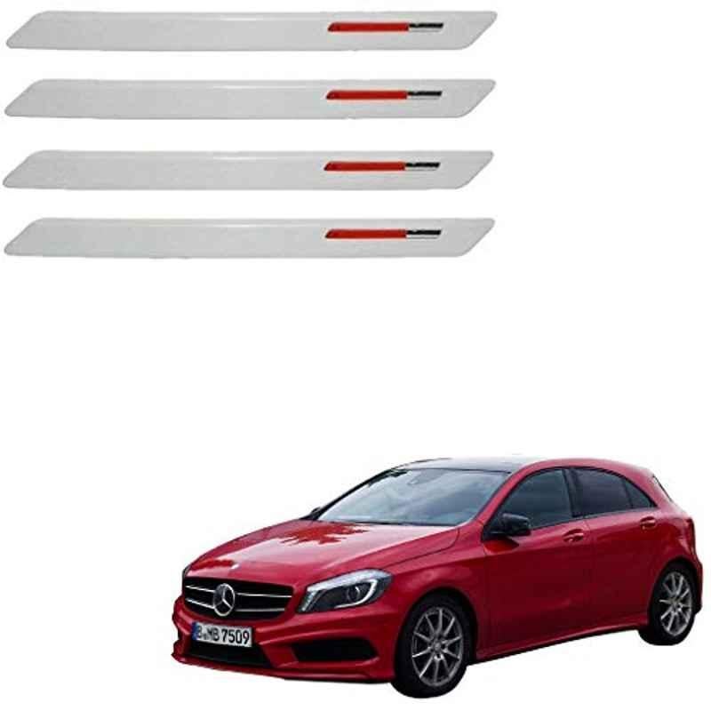 Kozdiko 4 Pcs White & Red Designer Car Bumper Protector Set for Mercedes Benz A-Class, KOZ-65747
