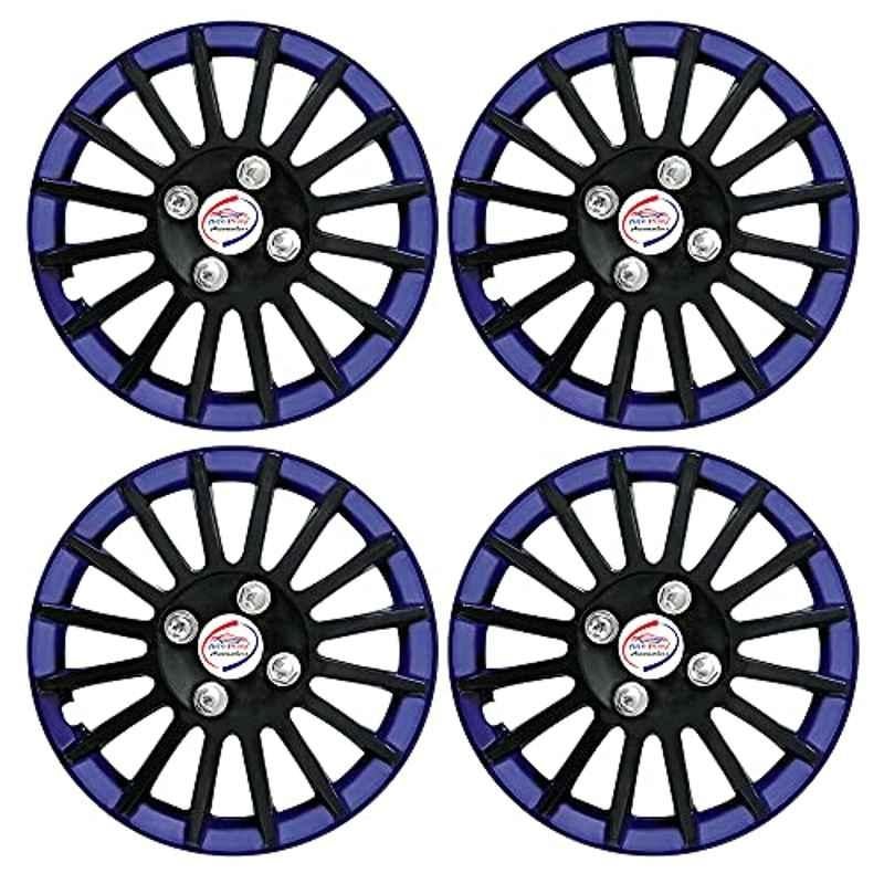 Auto Pearl 4 Pcs 14 inch ABS Black & Blue Car Wheel Cover Set for All Car