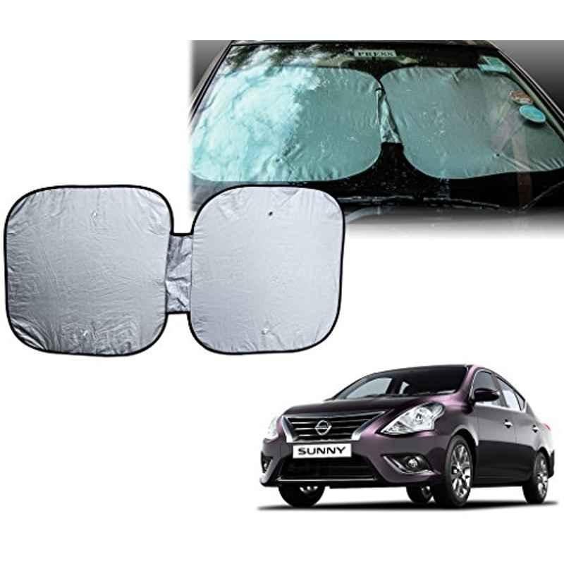 Auto Pearl Polyester Silver Front Window Sunshade Car Curtain for Nissan Sunny