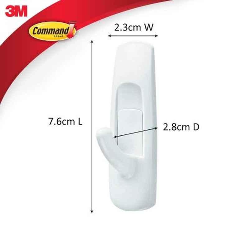 3M Command Medium Plastic White Utility Hooks
