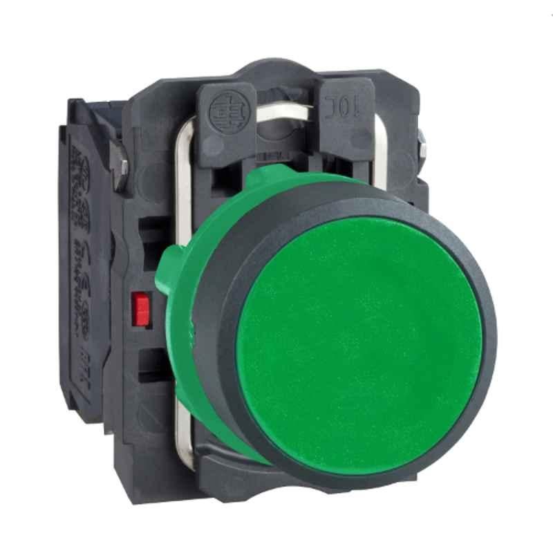 Schneider 22mm 1NO+1NC Green Flush Push Button, XB5AA35