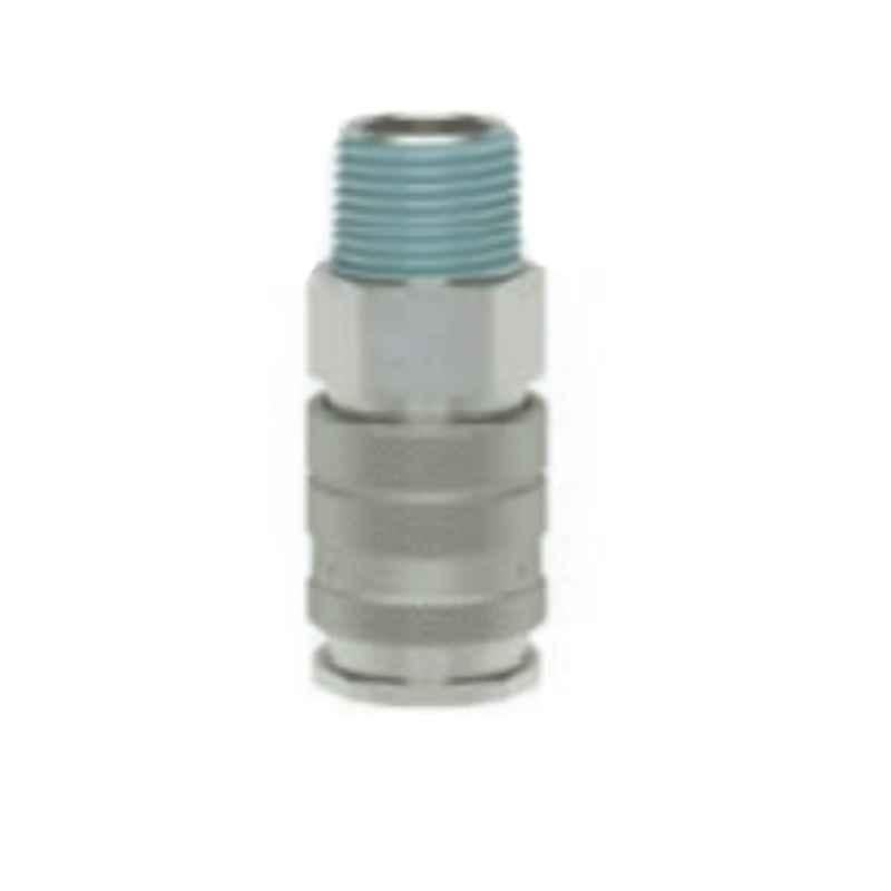 Ludecke ESIG12AO R1/2 Straight Through Industrial Quick Tapered Male Thread Connect Coupling
