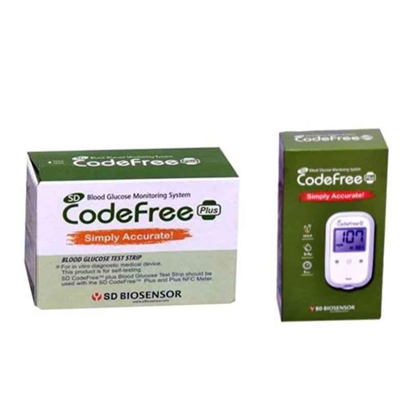 SD Codefree Glucometer & 100 Pcs Blood Glucose Test Strips Combo