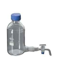 Glassco 1000ml Boro 3.3 Glass White Printing Aspirator Bottle with Gl 45 Cap & Interchangeable Stopcock, 281.202.07 (Pack of 2)