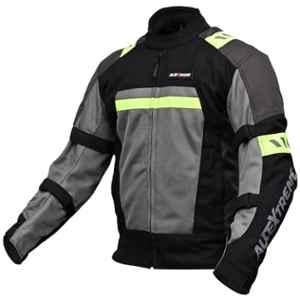 AllExtreme BAZOOKA Black & Neon Green Unisex All Weather Adult Motorcycle Riding Jacket with Back & Elbow Guard Reflective Stickers & Abrasion Resistance, Size: M