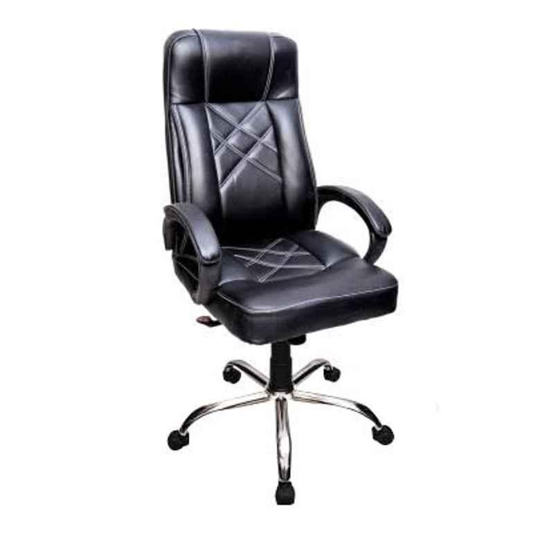Mezonite High Back Black Leatherette Office Chair, KI 203 (Pack of 2)