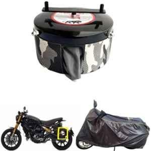 Bike Blazer Gun Metal Black Nylon Taffeta Universal Size Semi-Automatic Bike Body Cover for Ducati Scrambler Icon & Scrambler Nightshift