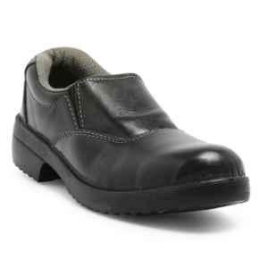 Hillson LF-02 Leather Low Ankle Steel Toe Black Work Safety Shoes, Size: 9