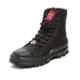 Unistar Leather PU Sole Black Work Safety Boots, 7100_Black, Size: 5