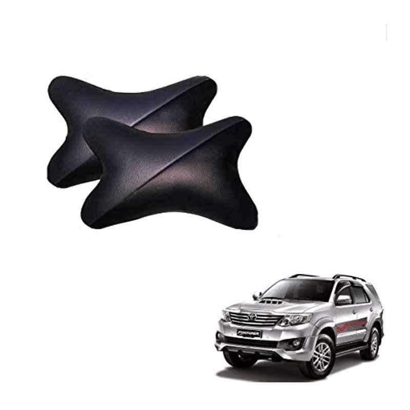 Kozdiko 2 Pcs Memory Foam Grey & Black Car Neck Rest Cushion Pillow Set for Toyota Old Fortuner