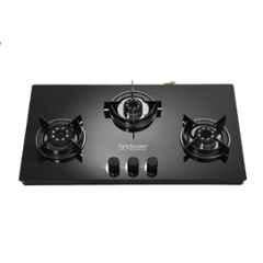 Hindware Coral Blk 3B AI Glass Top Cooktop with 3 Brass Burner & Automatic Ignition, CT 100306