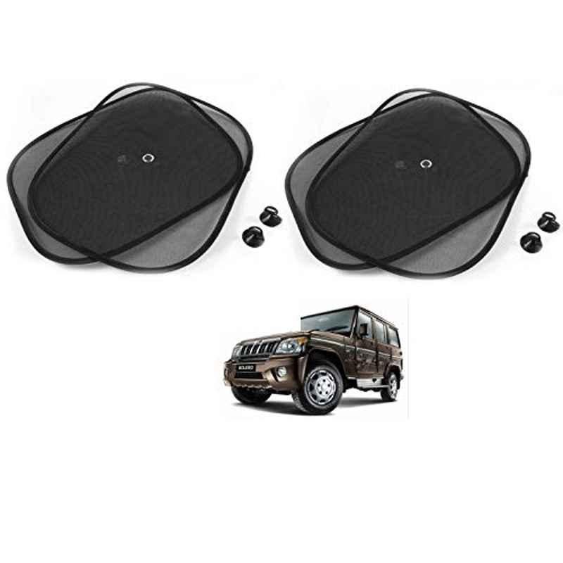 Kozdiko 4 Pcs Black Chipokoo Car Window Sunshade Curtain Set for Mahindra Bolero, koz_171