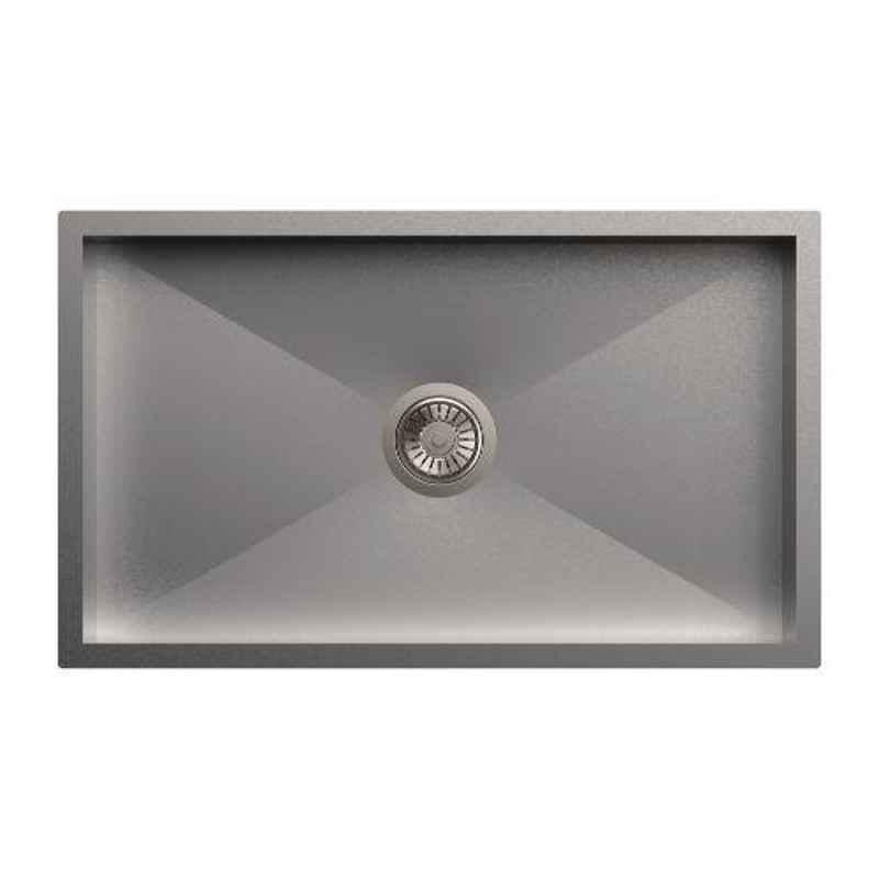 Carysil Quadro Single Bowl Stainless Steel Matt Finish Kitchen Sink, Size: 30x18x8 inch