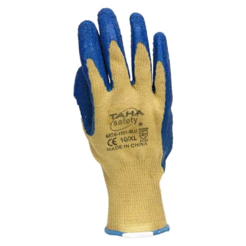 Taha Safety Heat Resistant Blue Latex Blue Gloves, K1101, Size:XL