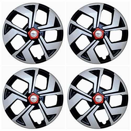 Buy Prigan 4 Pcs 13 inch Polypropylene Black Silver Wheel Cover