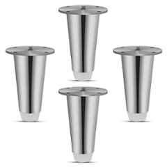 Plantex Glossy finished Sofa Legs/Steel Legs for Sofa/Sofa Legs 4 inch es/Furniture Legs Set of 4 Pcs Chrome