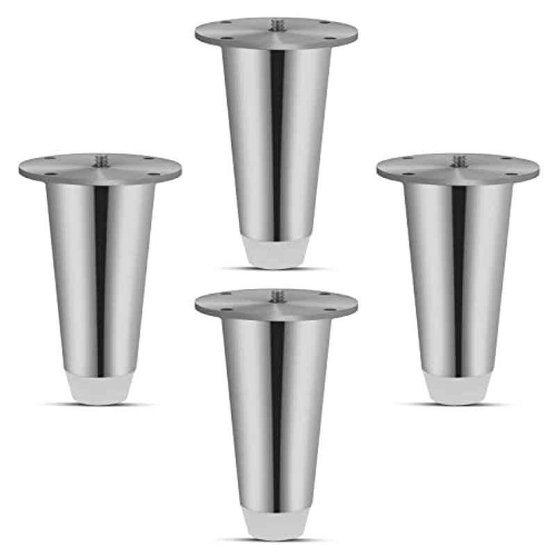 Plantex Glossy finished Sofa Legs/Steel Legs for Sofa/Sofa Legs 4 inch es/Furniture Legs Set of 4 Pcs Chrome