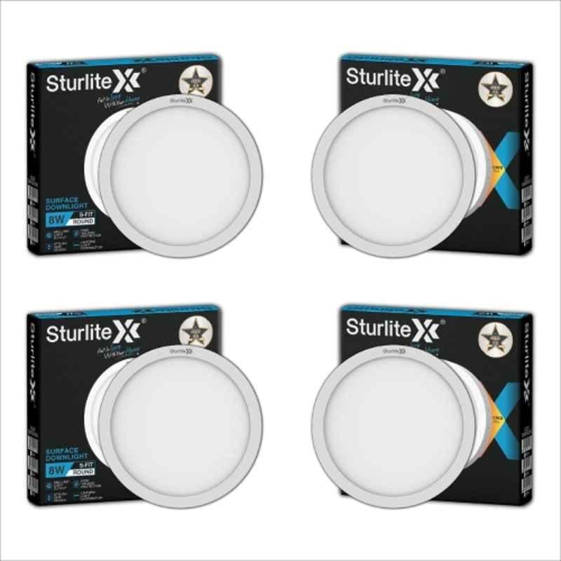 Sturlite S-FIT 8W 640lm Cool White Round LED Surface Light (Pack of 4)