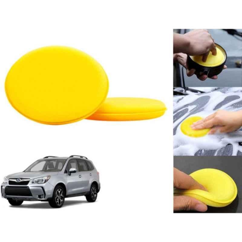 Auto Pearl Polyurethane Beige Washing & Waxing Polish Foam Sponge for Forester 2008-2018 (Pack of 2)