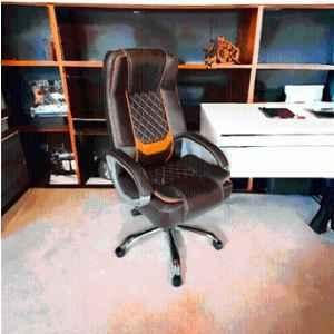 RM HOME Jubly Leather High Back Brown Executive Chair