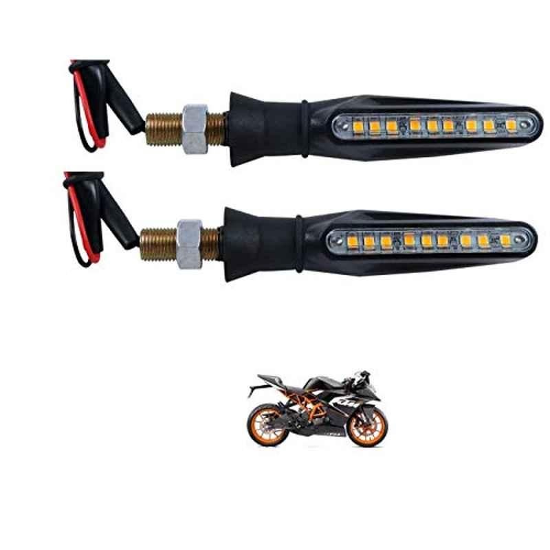 Kozdiko 4 Pcs Plastic Front & Rear Side Sleek Yellow Bike Indicator Set for KTM RC 200