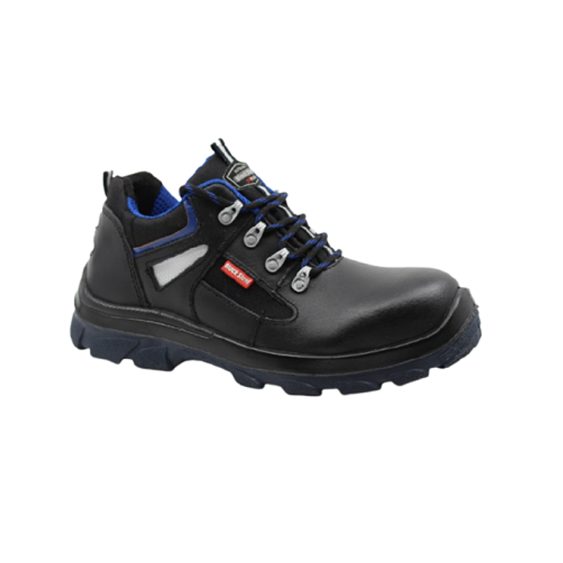 Blacksteel PSMF 103 Leather Steel Toe Black Safety Shoes, Size: 11