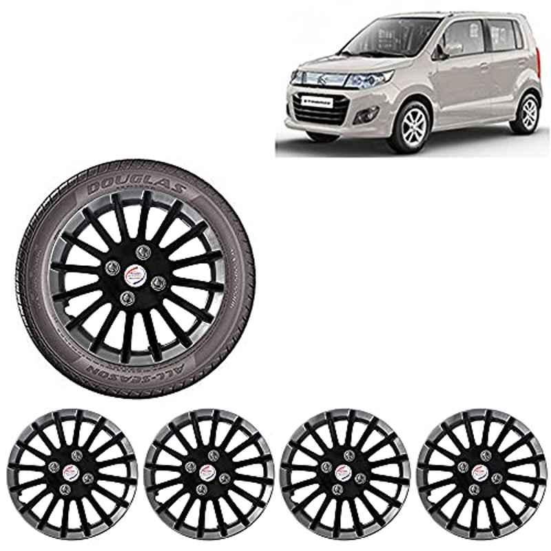 Auto Pearl 4 Pcs 13 inch ABS Black & Silver Wheel Cover Set for Maruti Suzuki Wagon R Stingray