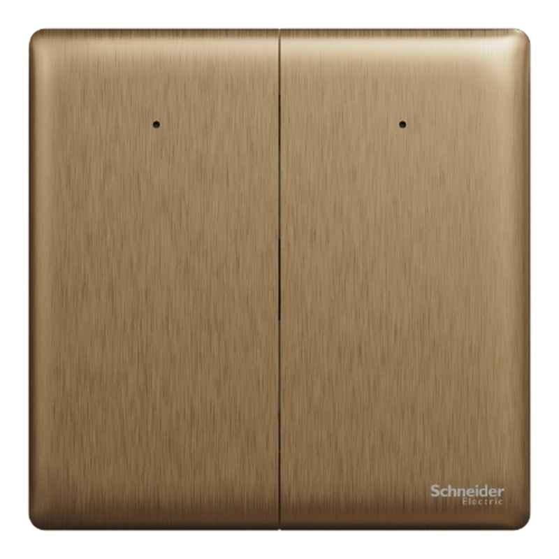 Schneider Electric Unica X 16A 250V 2 Way 2 Gangs Dark Bronze Switch with LED, NUX32_2N_DB