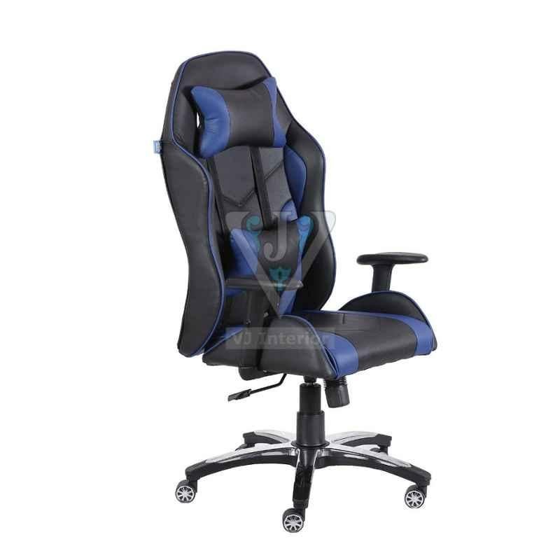 VJ Interior 21x19 inch Black & Blue Leatherette Gaming Any Time Chair, VJ-2003