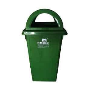 Nilkamal 80 Litre Green Virgin Plastic Dustbin, RFLB80L1, Dimension: 75x43x43 cm (Pack of 2)