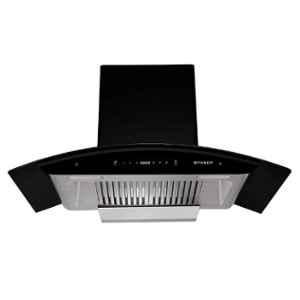 Faber Hood Primus Plus Energy TC SC HC BK-N 90 90cm 1500CMH Auto-Clean Curved Glass Chimney with 2 Baffle Filters