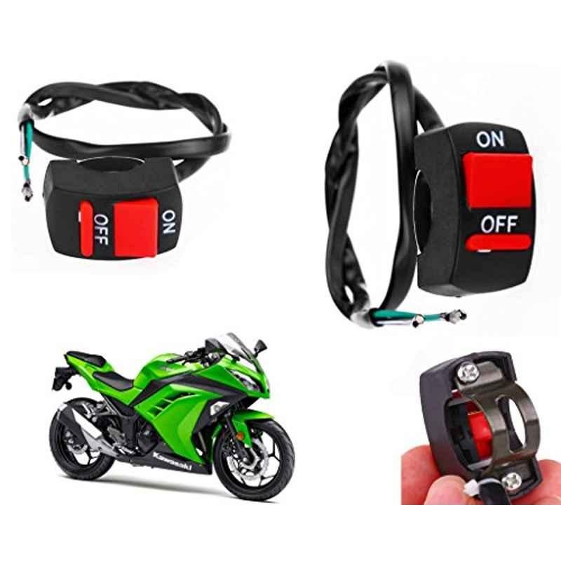 Auto Pearl 7/8 inch 12V Bike Fog Light Handle Bar Switch for Kawasaki Ninja 300