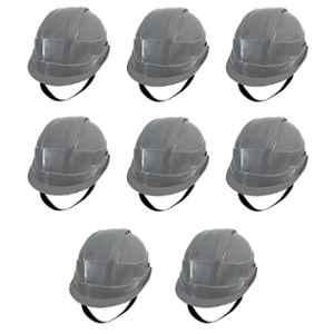 Ladwa Polymer Grey Heavy Duty Safety Helmet with Adjustable Ratchet, LSI-DHG-8, Size: Free (Pack of 8)