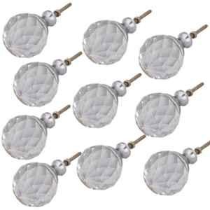 Atom GK002 2.4 inch Clear Crystal Glass Cabinet Door knob (Pack of 10)