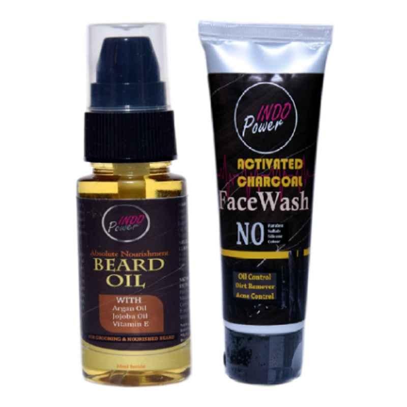 Indopower DD246 30ml Absolute Nourishment Beard Oil  with 100g Activated Charcoal Facewash Combo Pack-picture-32